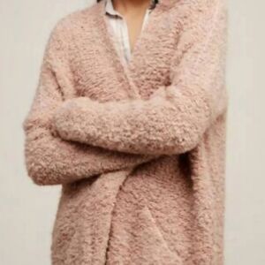 Free People Pink Fuzzy Cardigan